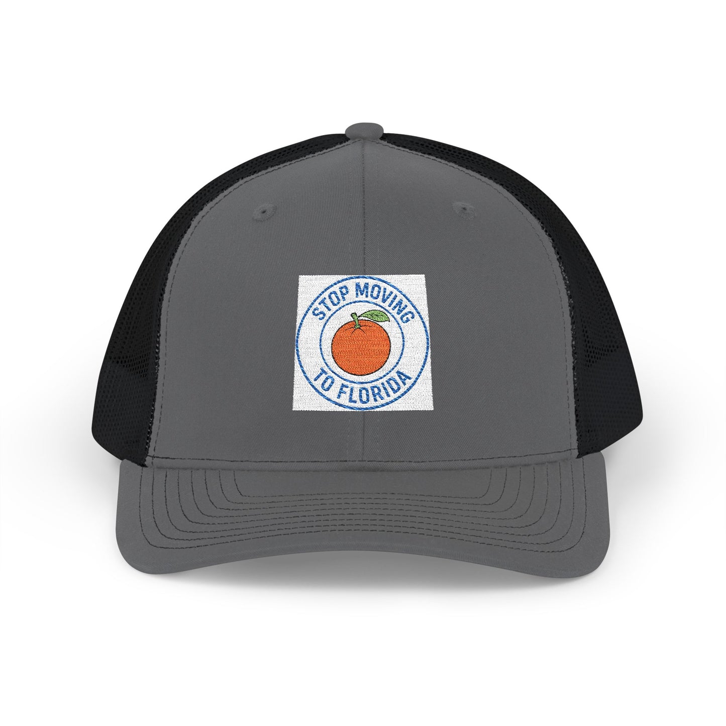 Florida Orange Patch Trucker Cap — Stop Moving to Florida Snapback