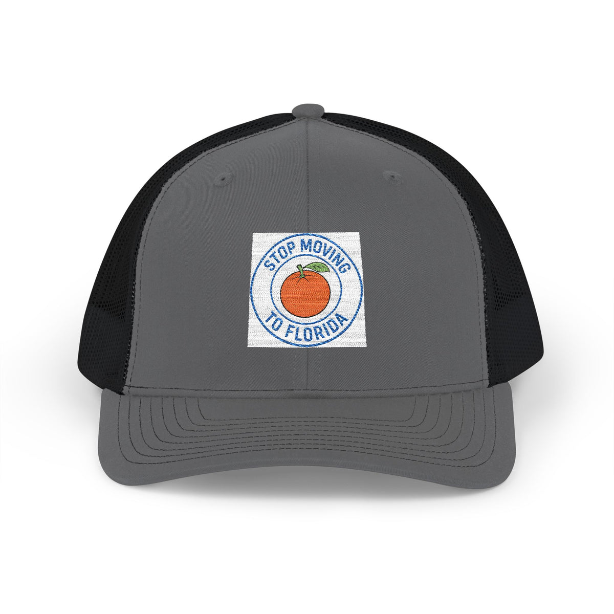 Florida Orange Patch Trucker Cap — Stop Moving to Florida Snapback