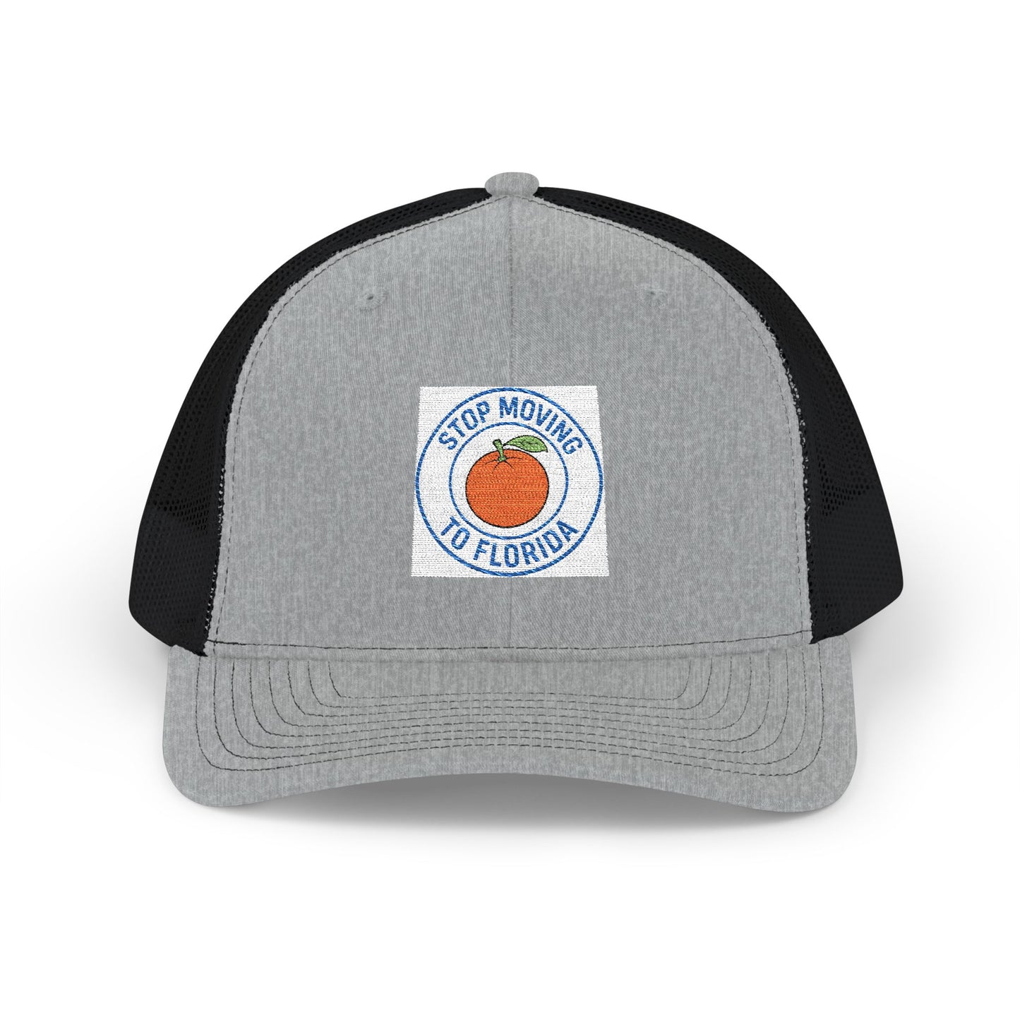 Florida Orange Patch Trucker Cap — Stop Moving to Florida Snapback