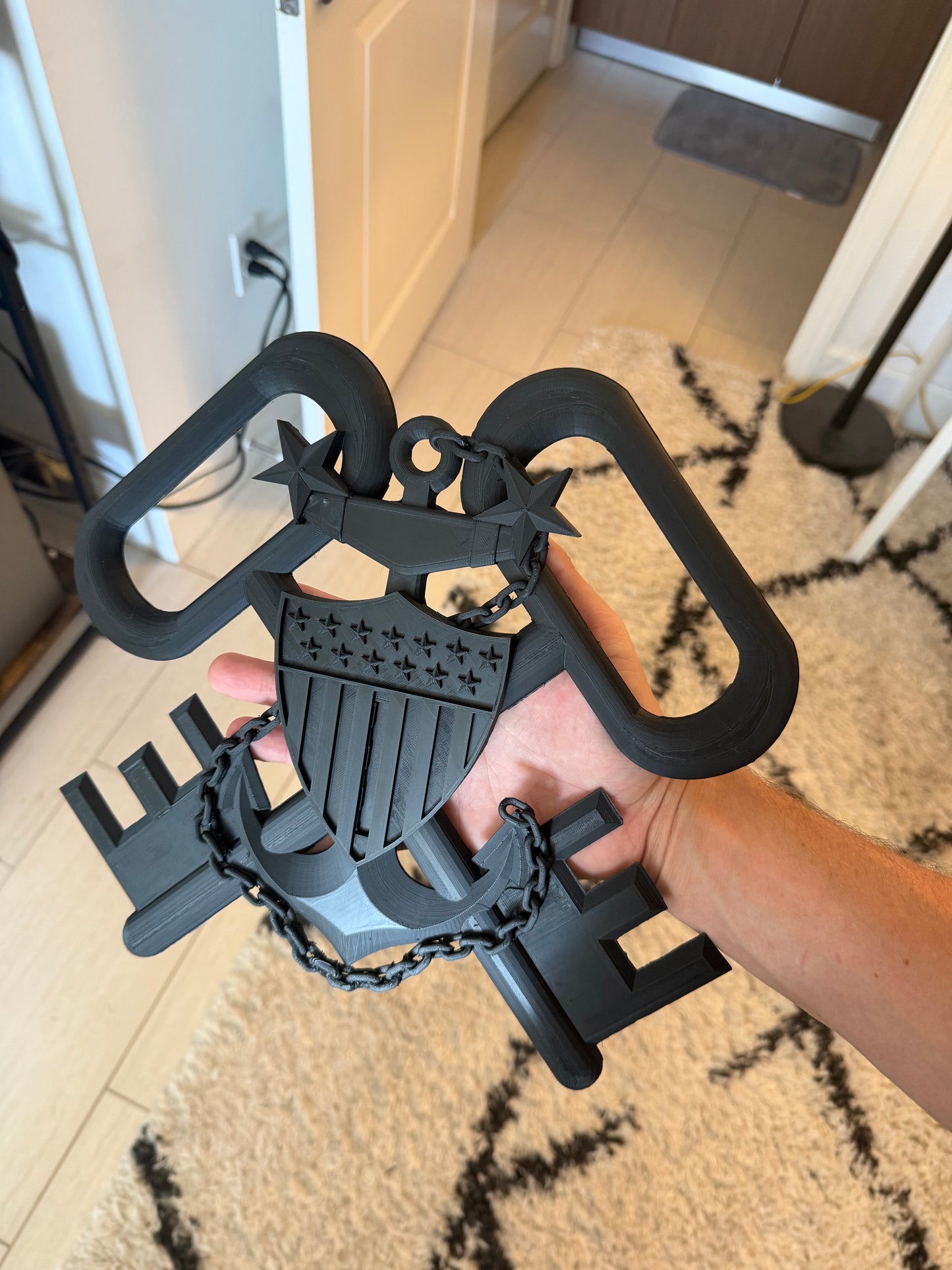 USCG / USN Master Chief Anchor Wall Art – SK LS Rating – 3D Printed Military Decor