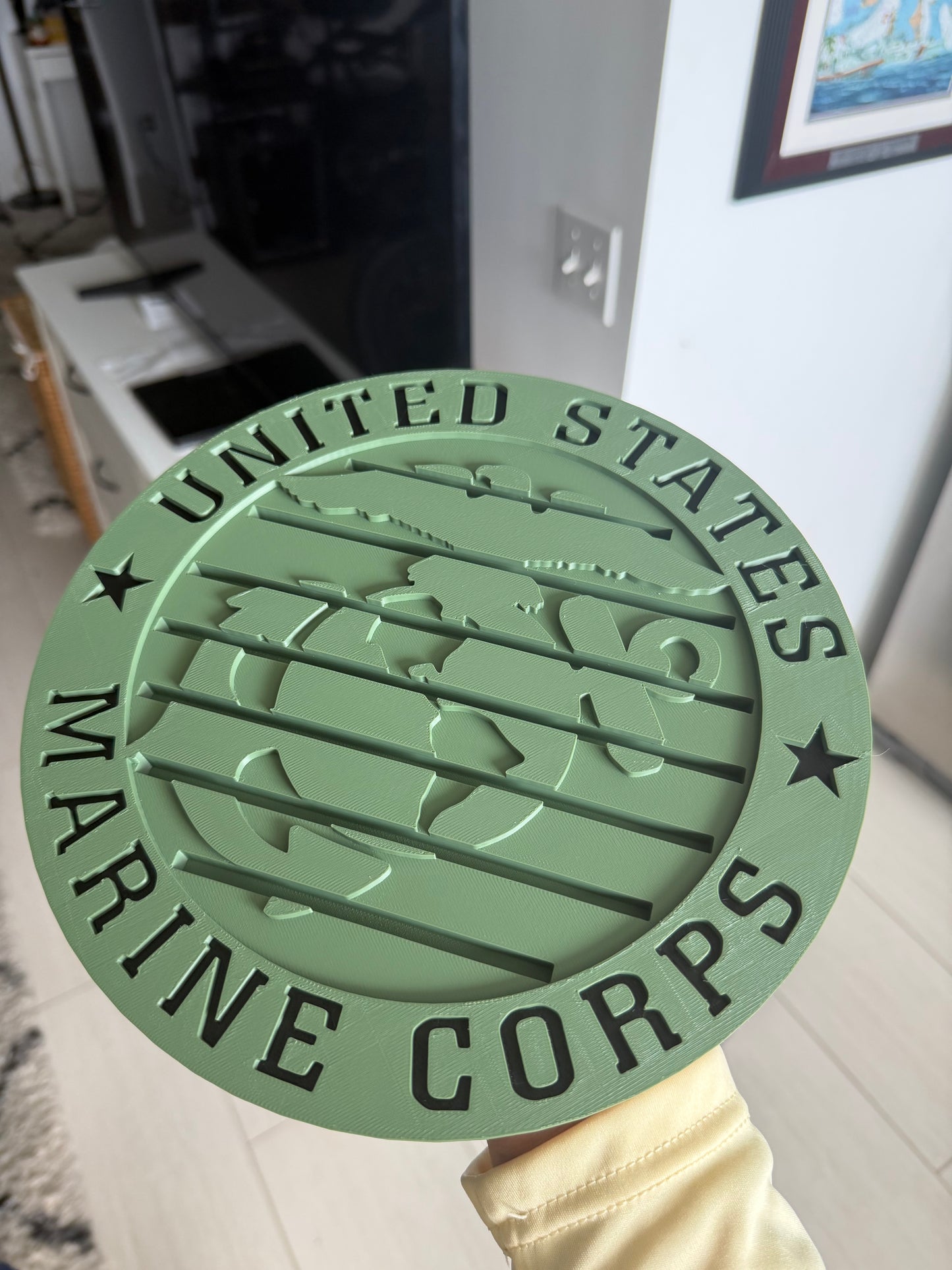 USMC Challenge Coin Holder – Marine Corps Coin Display Rack | Veteran Desk Decor
